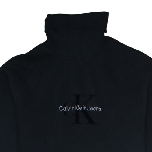 Calvin Klein Jeans Women's Black Cotton Tunic Sweatshirt Dress Size S