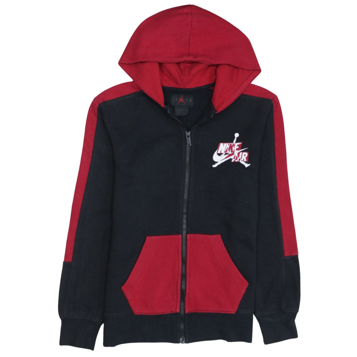 Nike Air Jordan Boys Black Red Full Zip Hoodie 12 Years Classic Style