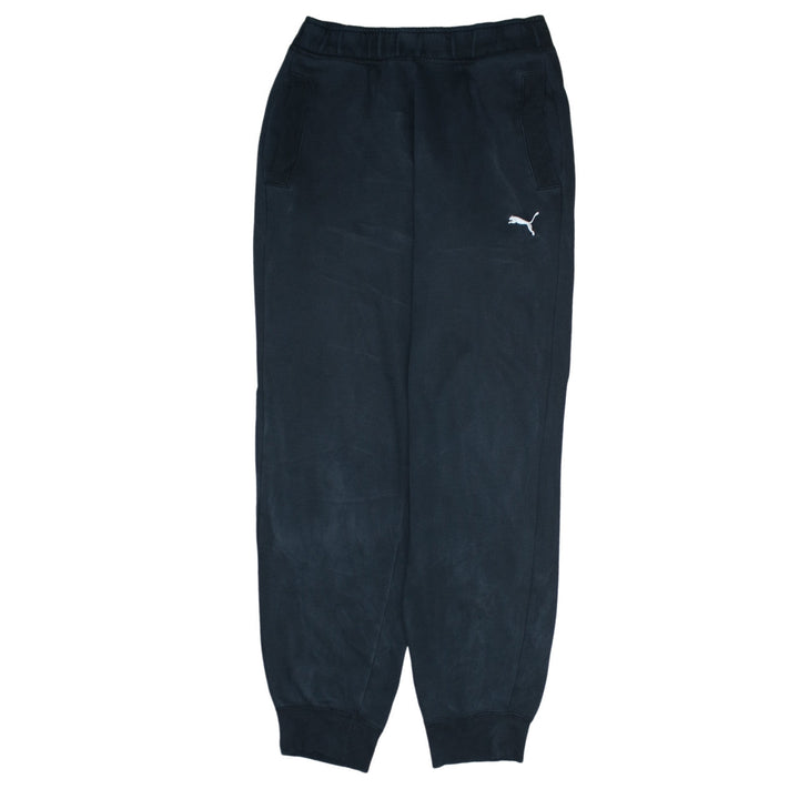 Puma Men’s Black Jogger Sweatpants Size S Regular Fit Fleece Tapered Trousers