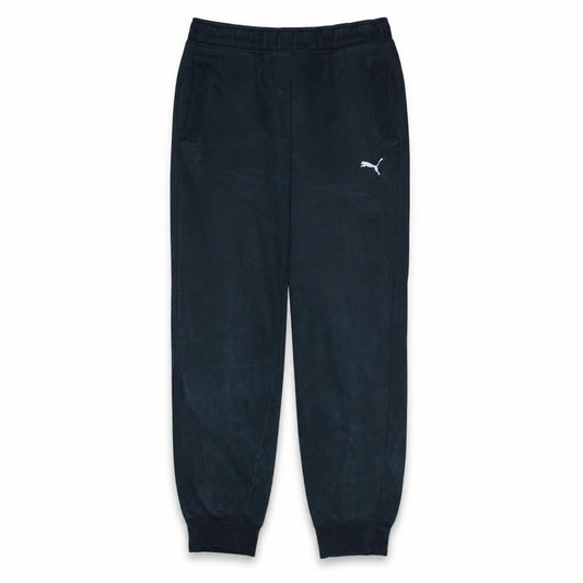Front view of Puma Men’s Black Jogger Sweatpants, size S, Regular Fit Fleece Tapered Trousers