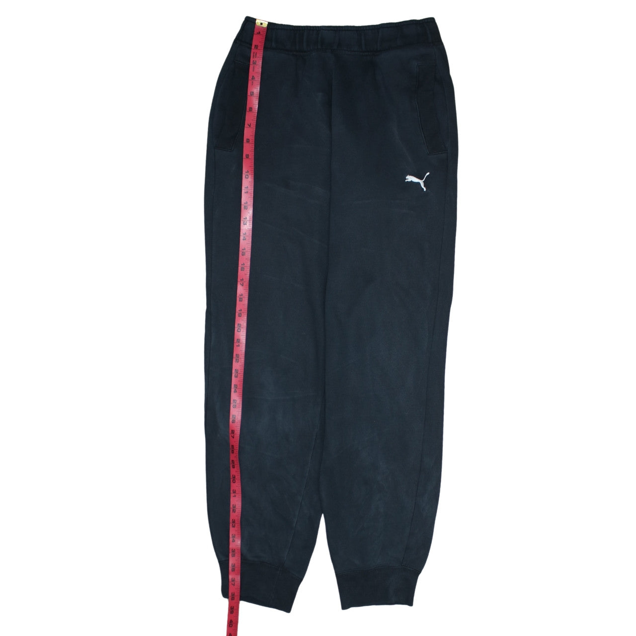 Puma Men’s Black Jogger Sweatpants Size S Regular Fit Fleece Tapered Trousers