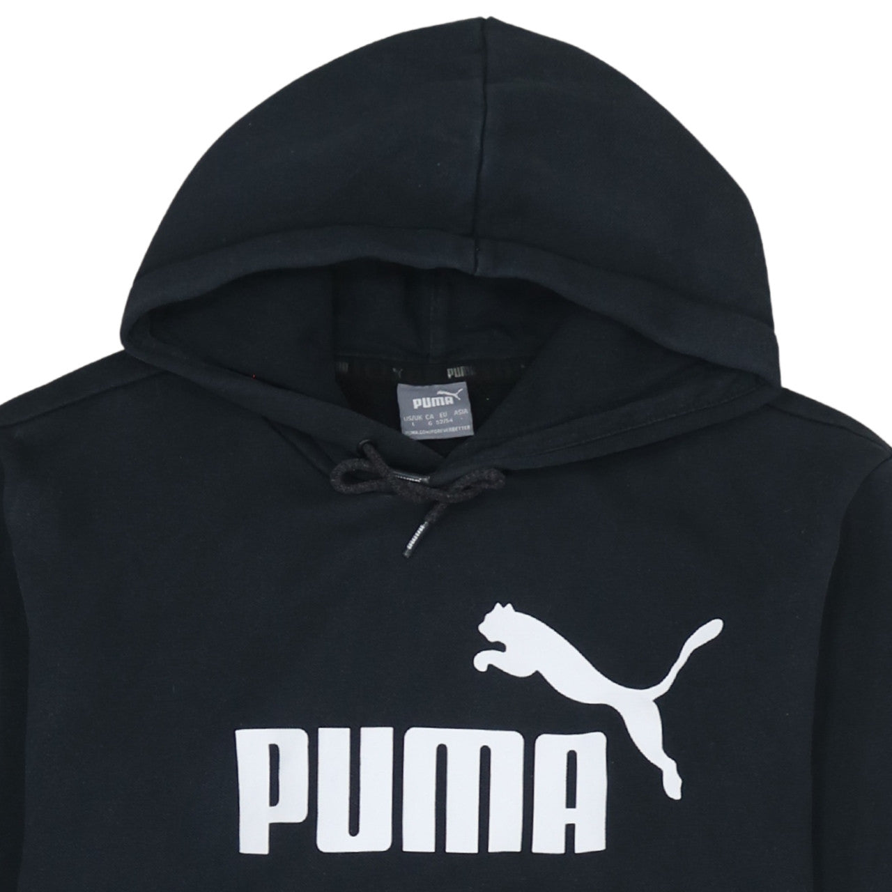 Puma Men's Black Pullover Hoodie Size L Graphic Sportswear