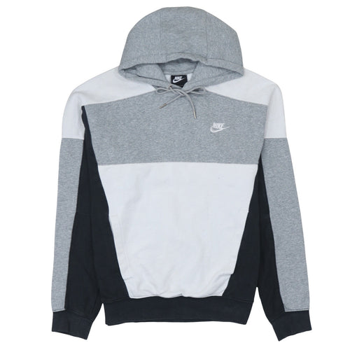 Nike Men's Grey Colour Block Pullover Hoodie Size S