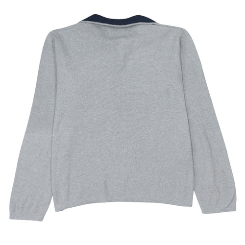Nautica Men’s Grey 1/4 Zip Cotton Knit Jumper L