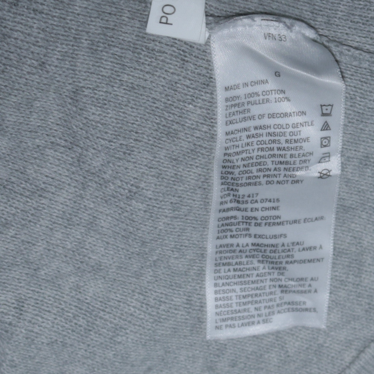 Nautica Men’s Grey 1/4 Zip Cotton Knit Jumper L