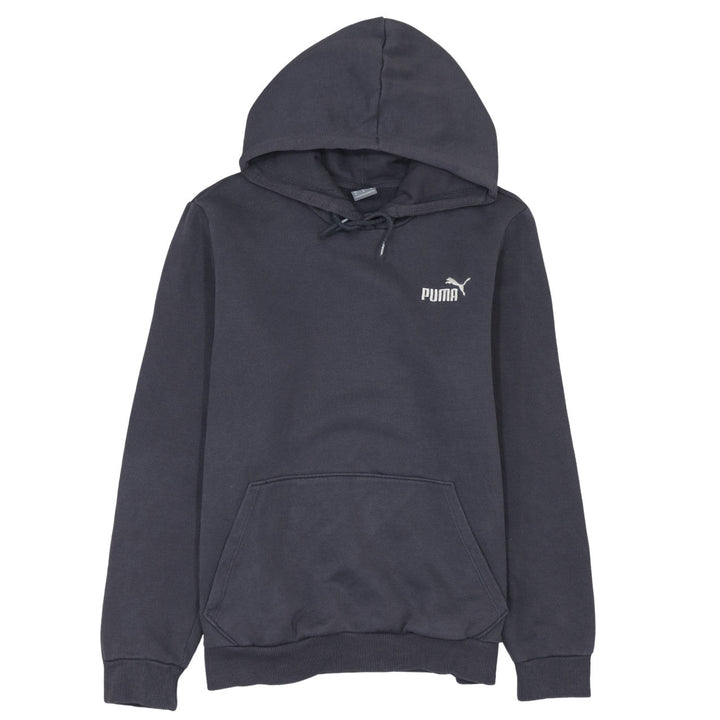 Puma Men's Black Pullover Hoodie Size M Logo Fleece Sweatshirt