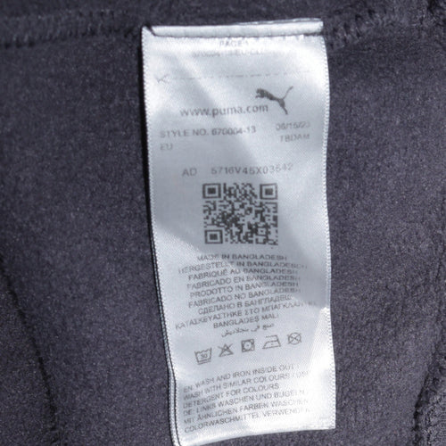 Puma Men's Black Pullover Hoodie Size M Logo Fleece Sweatshirt
