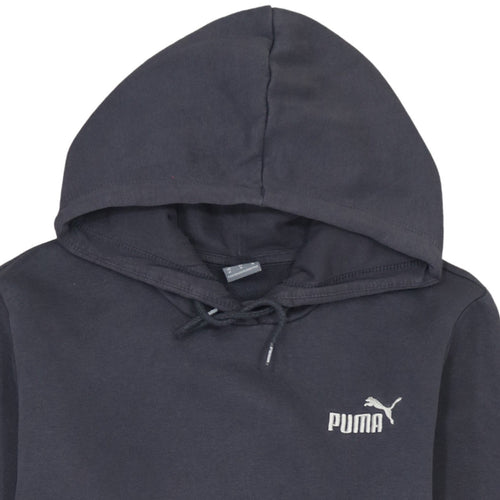 Puma Men's Black Pullover Hoodie Size M Logo Fleece Sweatshirt