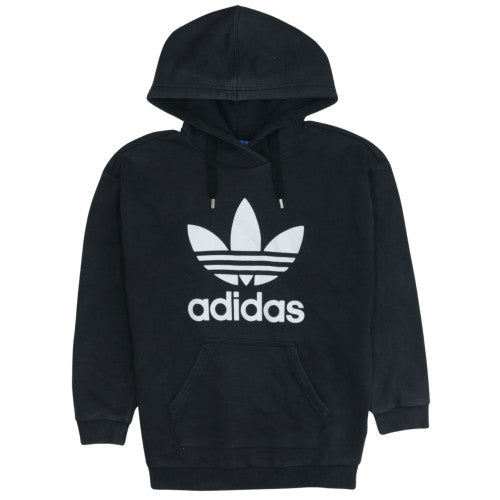 Adidas Womens Black Size 8 Pullover Hoodie Sweatshirt Trefoil Logo