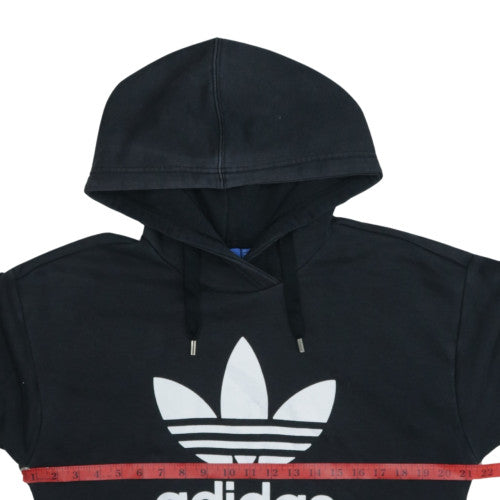 Adidas Womens Black Size 8 Pullover Hoodie Sweatshirt Trefoil Logo