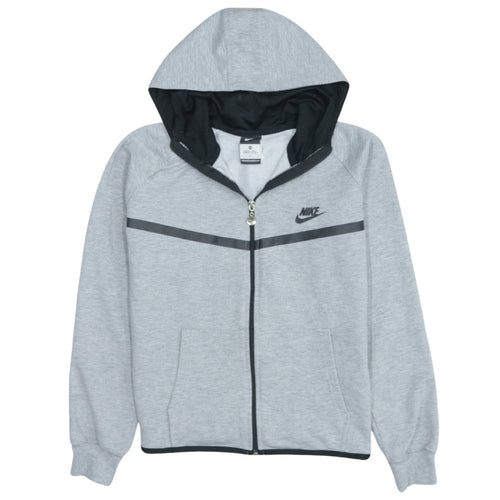 Nike Men's Grey Full Zip Hoodie Size L Cotton Blend Sportswear