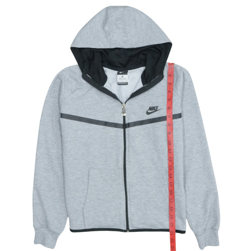 Nike Men's Grey Full Zip Hoodie Size L Cotton Blend Sportswear
