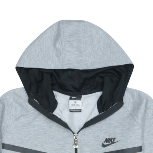 Nike Men's Grey Full Zip Hoodie Size L Cotton Blend Sportswear