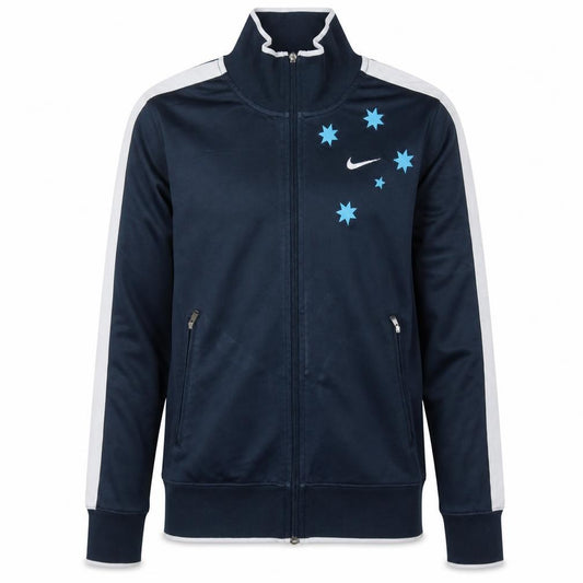 Nike Men's Navy Blue Track Jacket Small Full Zip Polyester Cotton