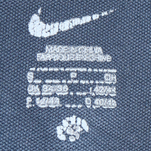Nike Men's Navy Blue Track Jacket Small Full Zip Polyester Cotton