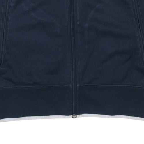 Nike Men's Navy Blue Track Jacket Small Full Zip Polyester Cotton