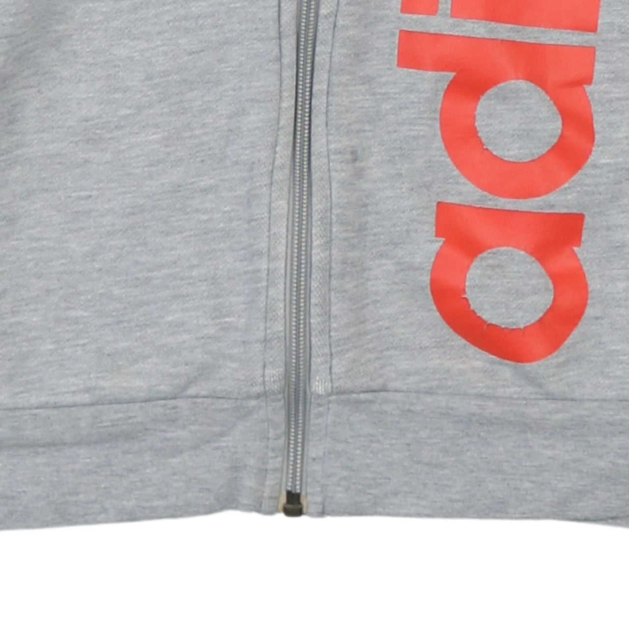 Adidas Boys Grey Full Zip Hoodie 13-14 Years Logo Sportswear