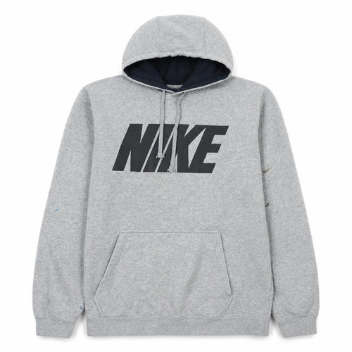 Nike Men's Grey Pullover Hoodie L Sports Logo Fleece