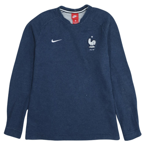 Nike Men Blue Crew Neck FFF Embroidered Pullover Sweatshirt M