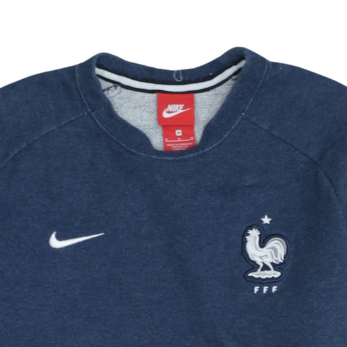 Nike Men Blue Crew Neck FFF Embroidered Pullover Sweatshirt M