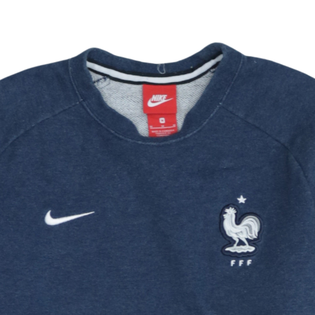 Nike Men Blue Crew Neck FFF Embroidered Pullover Sweatshirt M