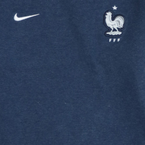 Nike Men Blue Crew Neck FFF Embroidered Pullover Sweatshirt M