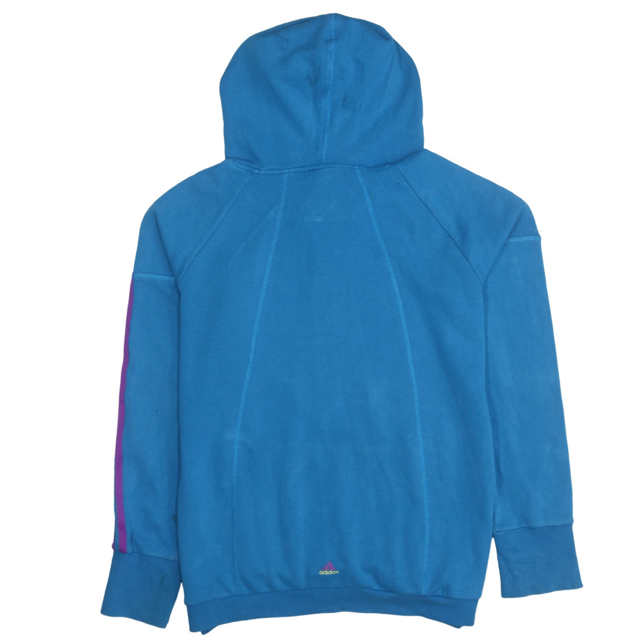 Adidas Women's Blue Pullover Hoodie Large Logo Casual Sweatshirt