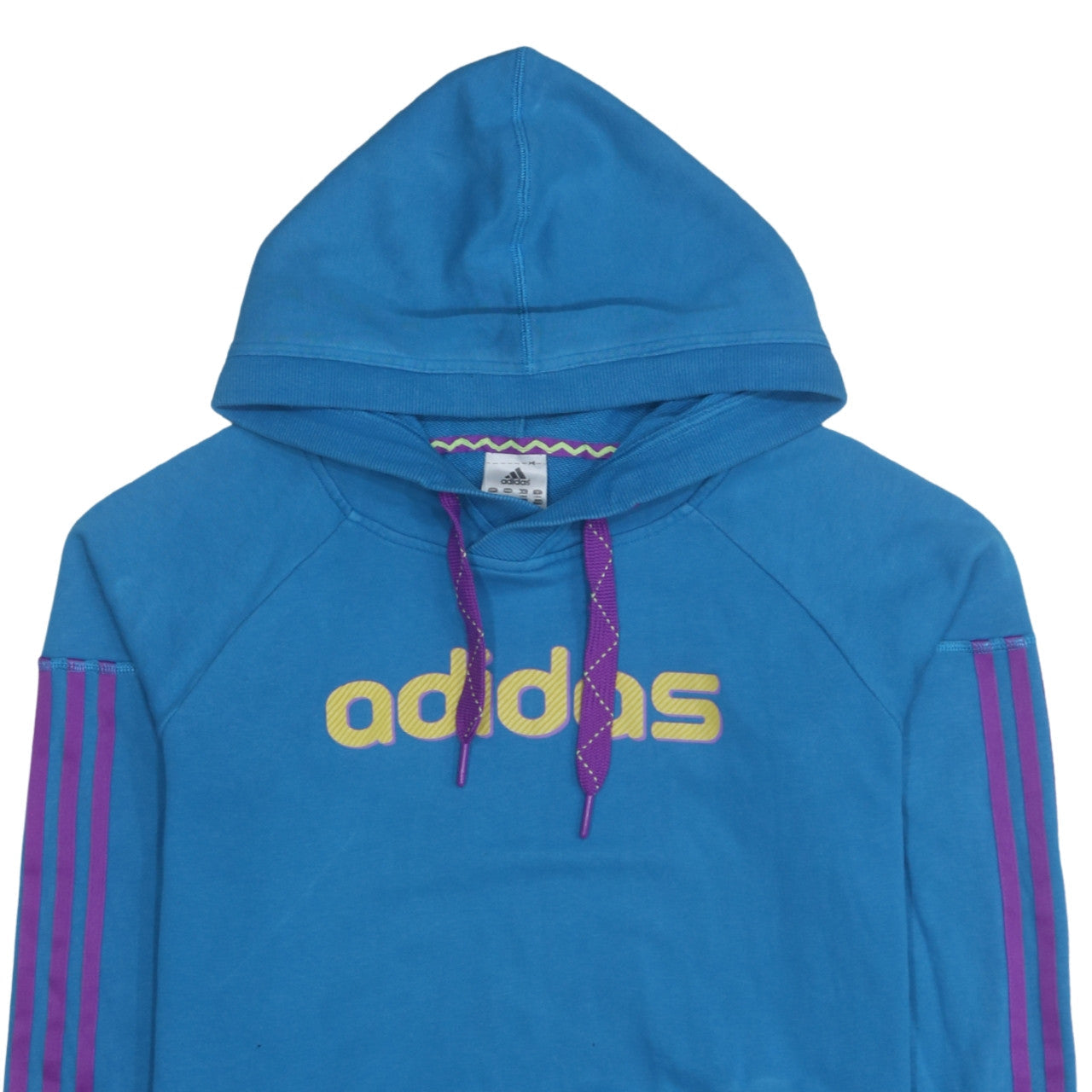 Adidas Women's Blue Pullover Hoodie Large Logo Casual Sweatshirt