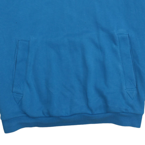 Adidas Women's Blue Pullover Hoodie Large Logo Casual Sweatshirt