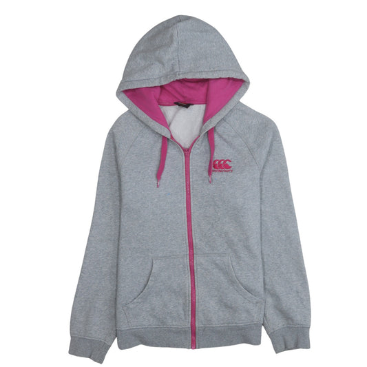 Canterbury Womens Grey Pink Full Zip Hoodie Size 12 Lightweight Casual