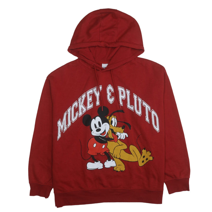 Disney Primark Women Red Mickey & Pluto Hoodie XL