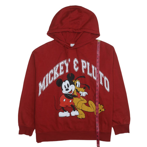 Disney Primark Women Red Mickey & Pluto Hoodie XL