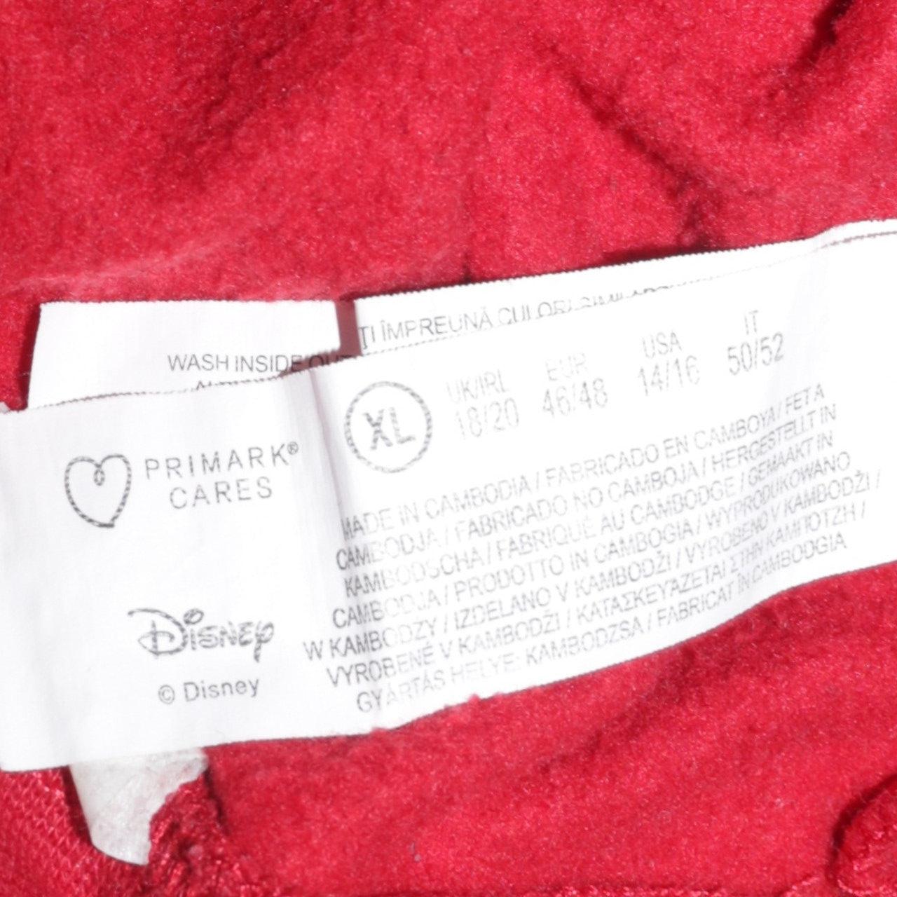 Disney Primark Women Red Mickey & Pluto Hoodie XL