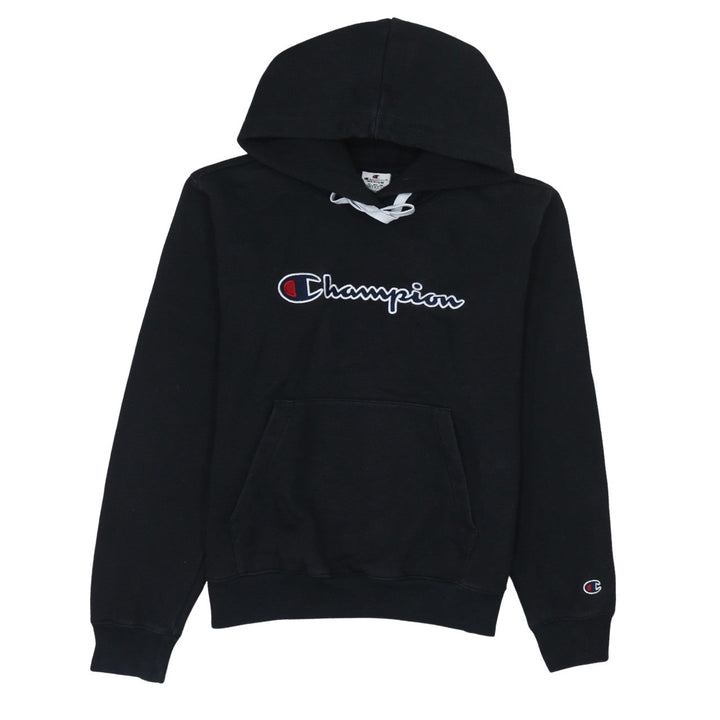 Champion Women's Black Medium Pullover Hoodie with Logo Embroidery