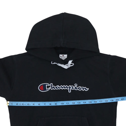 Champion Women's Black Medium Pullover Hoodie with Logo Embroidery