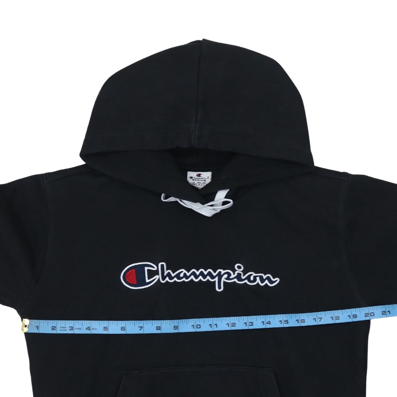 Champion Women's Black Medium Pullover Hoodie with Logo Embroidery