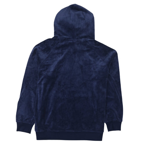 FILA Womens Navy Blue Velour Pullover Hoodie XL Relaxed Fit