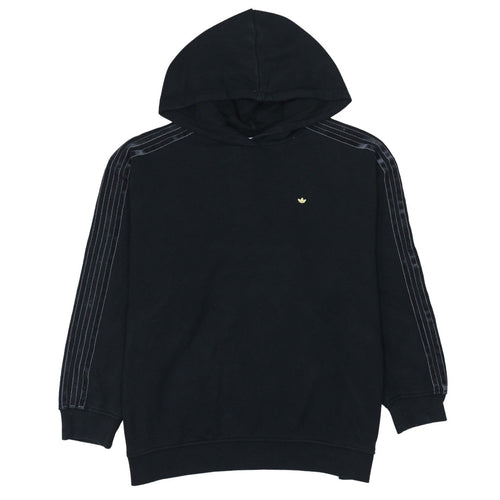 Adidas Women Black Pullover Hoodie Size 10 Cotton Blend Lined
