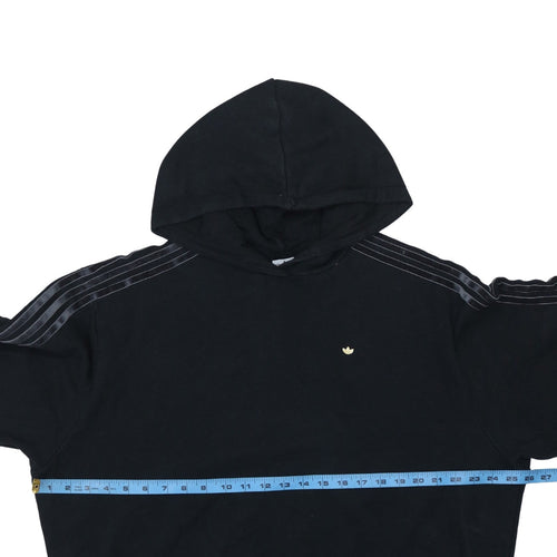 Adidas Women Black Pullover Hoodie Size 10 Cotton Blend Lined