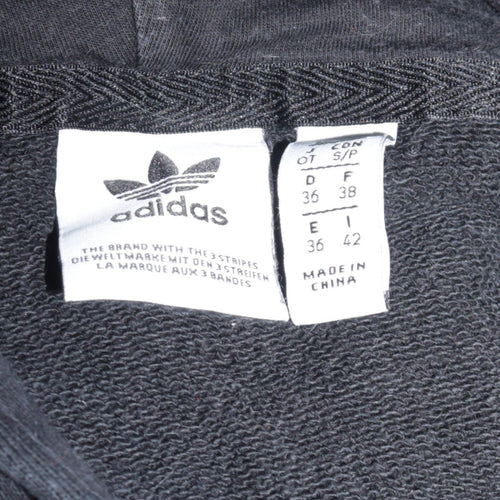 Adidas Women Black Pullover Hoodie Size 10 Cotton Blend Lined