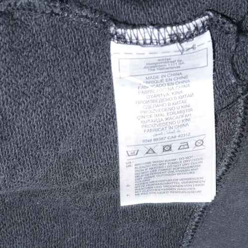 Adidas Women Black Pullover Hoodie Size 10 Cotton Blend Lined