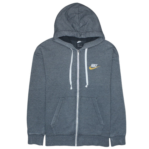 Nike Men's Grey Full Zip Hoodie Medium Embroidered Sportswear