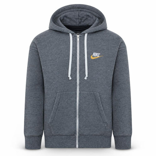 Nike Men's Grey Full Zip Hoodie Medium Embroidered Sportswear
