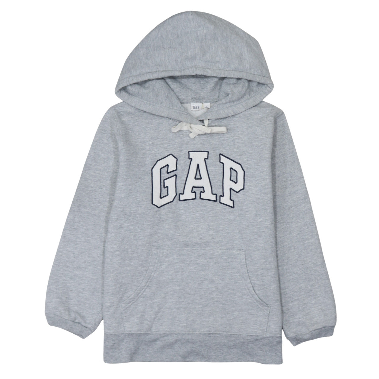 GAP Women Grey Pullover Hoodie M Logo Print Casual Cotton Blend