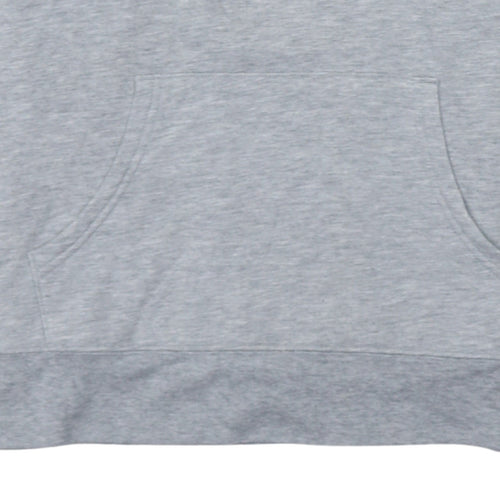 GAP Women Grey Pullover Hoodie M Logo Print Casual Cotton Blend