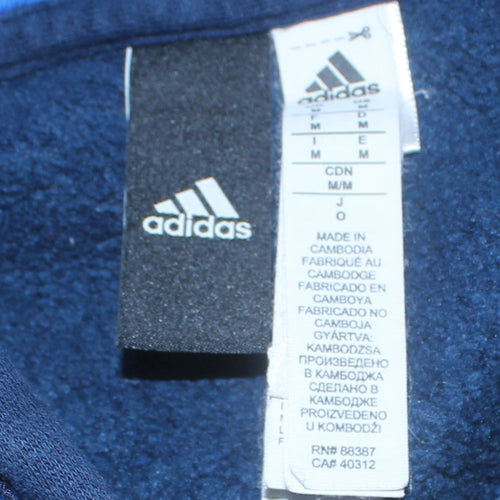 Adidas Men's Blue Pullover Hoodie Medium Sportswear