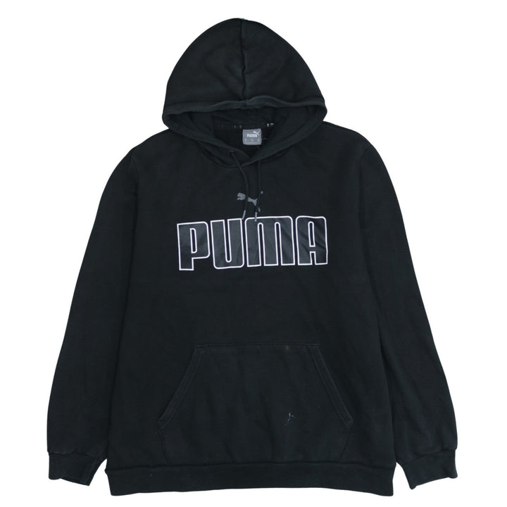 Puma Men’s Black 2XL Pullover Hoodie with Logo Print