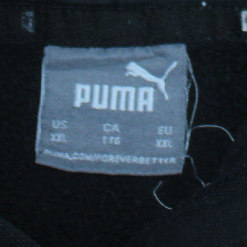 Puma Men’s Black 2XL Pullover Hoodie with Logo Print