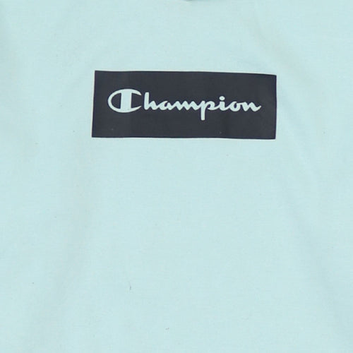 Champion Boys Blue Pullover Hoodie 13-14 Years Logo Print Hooded Sweatshirt