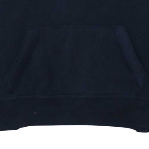 Hollister Womens Navy Blue Pullover Hoodie L Embroidered Surf Tour
